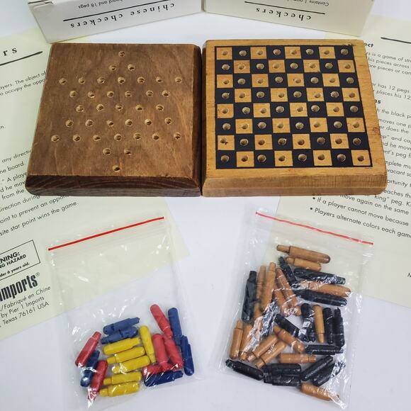 Pier 1 imports Chinese Checkers & Checkers Mini Travel Board Games - Picture 3 of 9